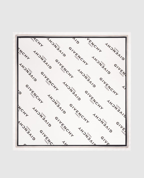 Givenchy Біла хустка із шовку Shadow з логотипом 710009495006