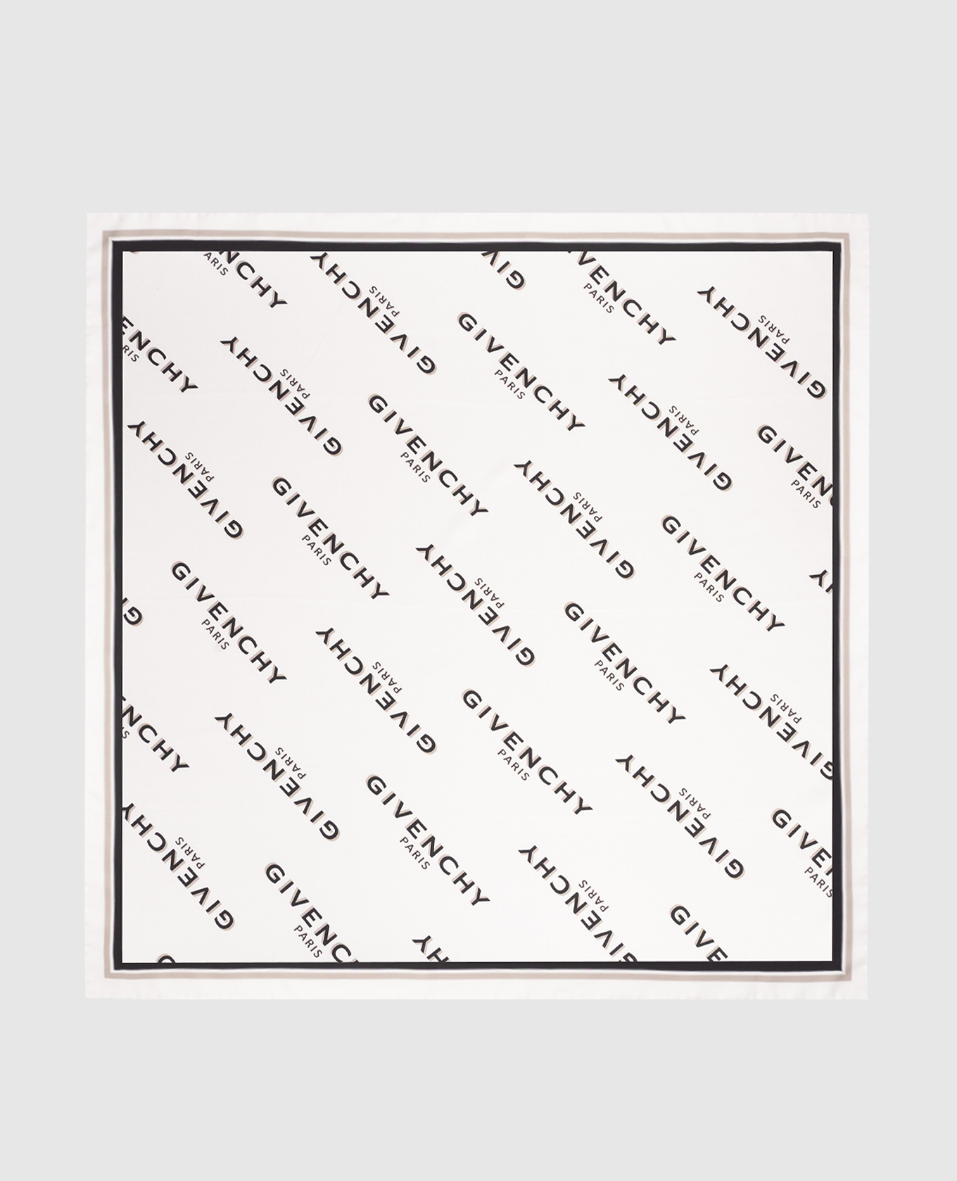 

Белый платок из шелка Shadow с логотипом, Платки