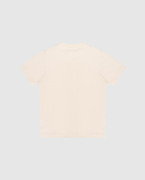 Palm Angels Дитяча бежева футболка з тасьмою PBAA011S26JER001