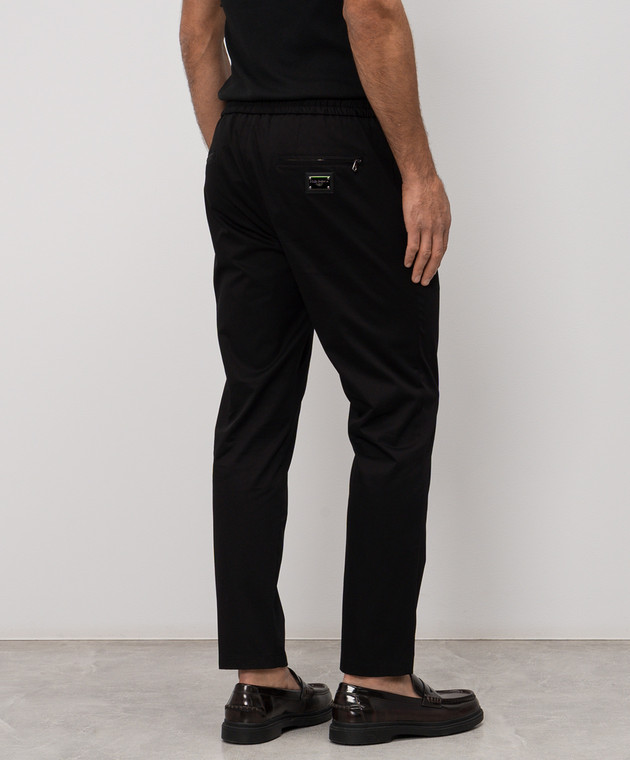 Dolce&Gabbana Чорні штани з патчем логотипа GVZAETGK302 зображення 4