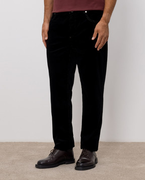 Brunello Cucinelli Черные брюки с патчем логотипа M280NF1012