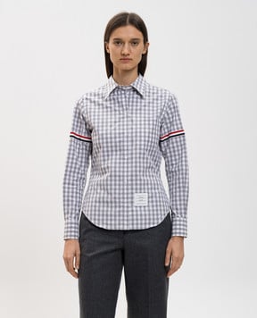 Thom Browne Серая рубашка в клетку FLL203OF0998