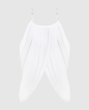 Balmain Белый топ с драпировкой GF0AD815KJ68