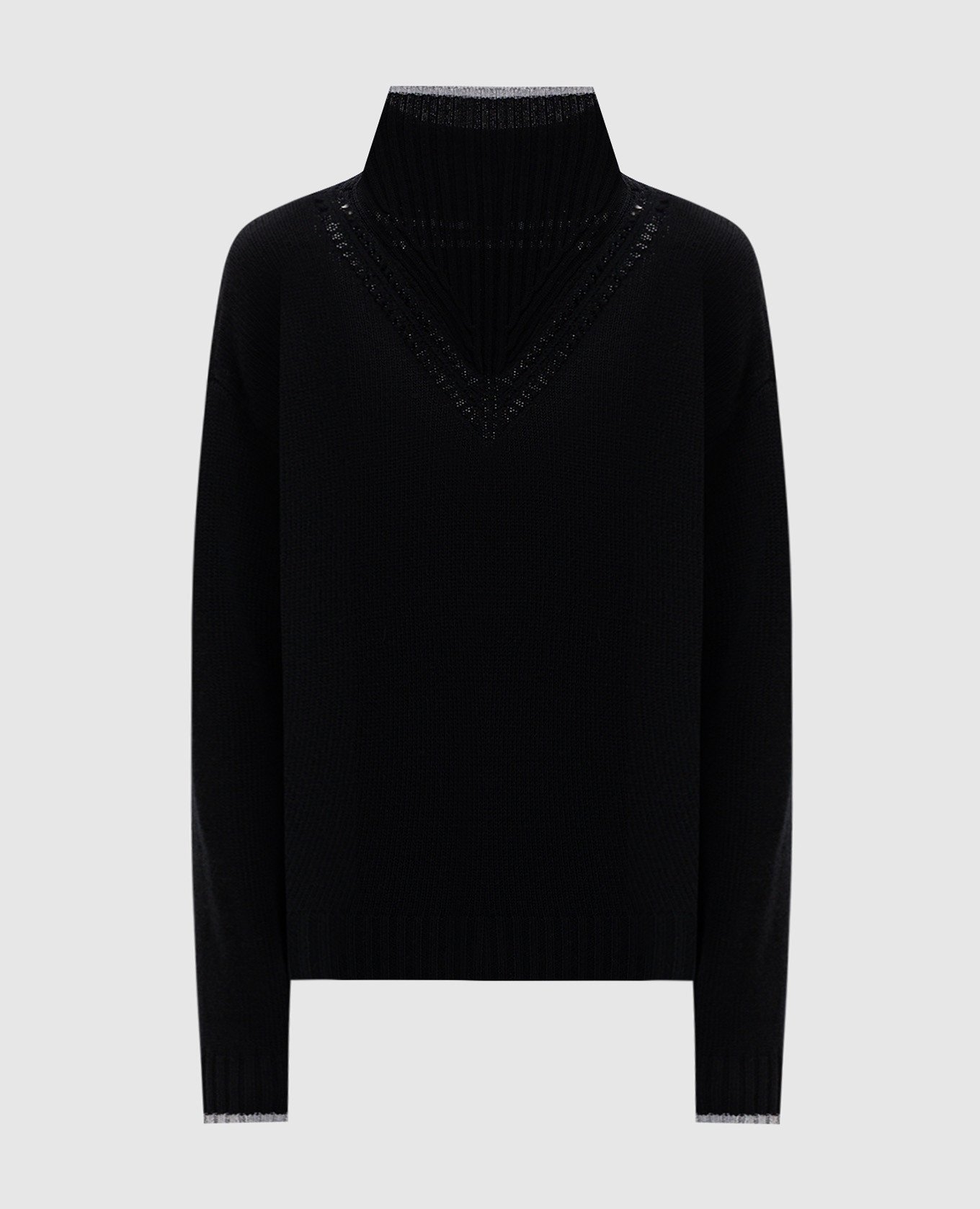 Черный свитер из шерсти с логотипом