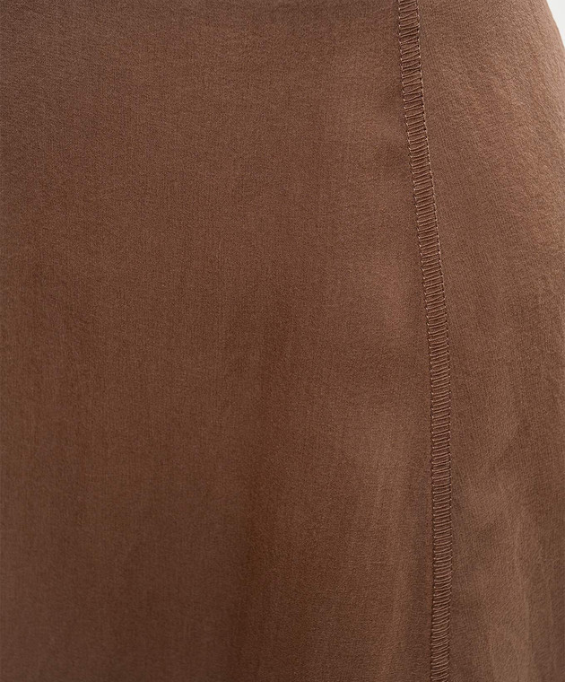 Brunello Cucinelli Коричнева спідниця із шовку MP940G3877 зображення 5