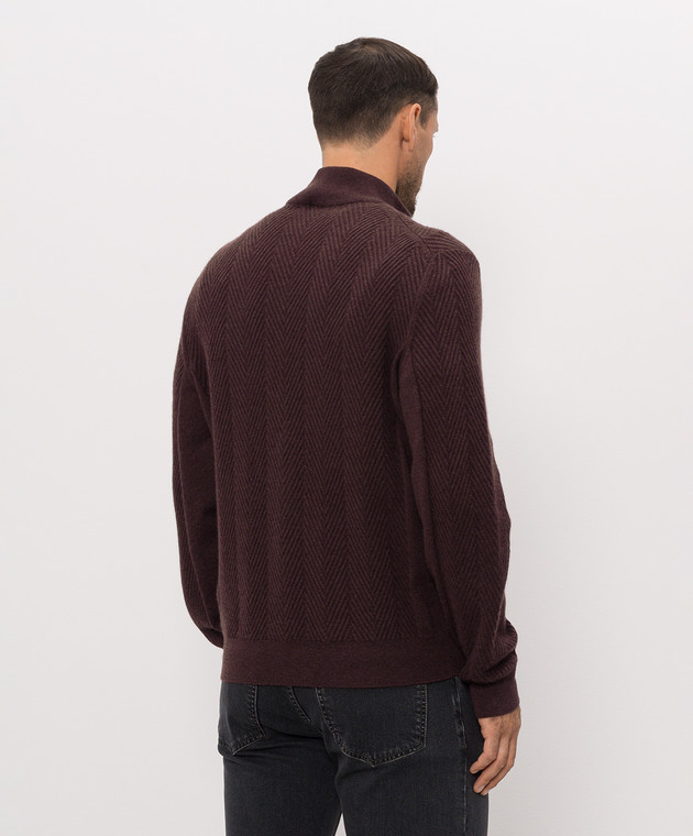 Stefano Ricci Бордовий кардиган з кашеміру K606430R30F26317 зображення 4