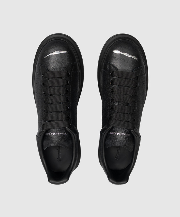Alexander McQueen Черные кожаные кроссовки Oversized A0069MWHAF4 изображение 4