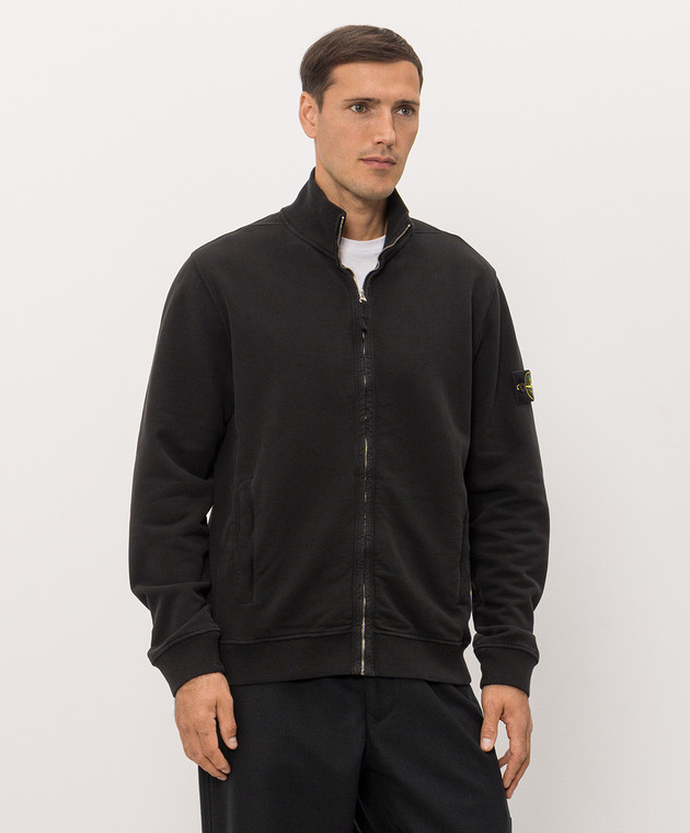 Stone Island Чорний кардиган з патчем логотипа L2S156100066S0A20 зображення 3