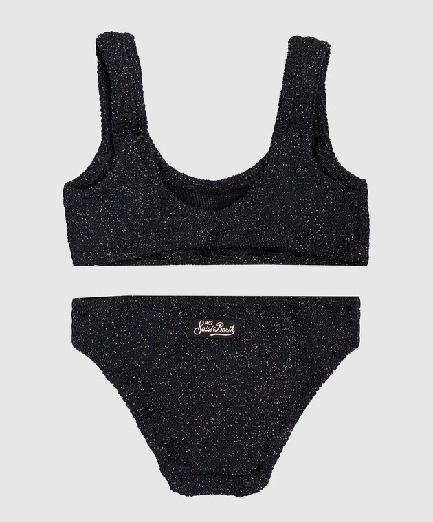 MC2 SAINT BARTH Детский черный купальник Baker с люрексом BAK000200032L изображение 2