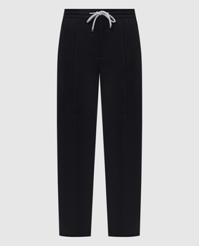 Brunello Cucinelli Темно-синие брюки с льном MH255E1710