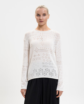 Y`S Yamamoto Белый джемпер в узоре YQT10673