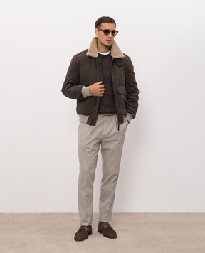 Brunello Cucinelli Коричневий джемпер з кашеміру, шовку та льону MSY00100