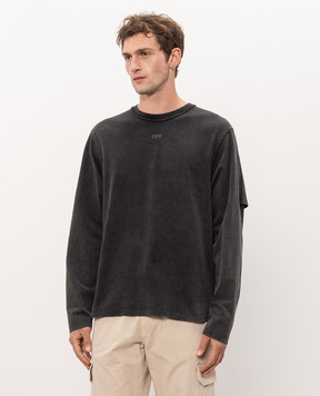 Off-White Серый лонгслив Swimming Face 44MAB09KF26J003