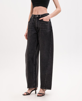 Alexander Wang Чорні джинси-банани з логотипом з кристалів 4DC1264112