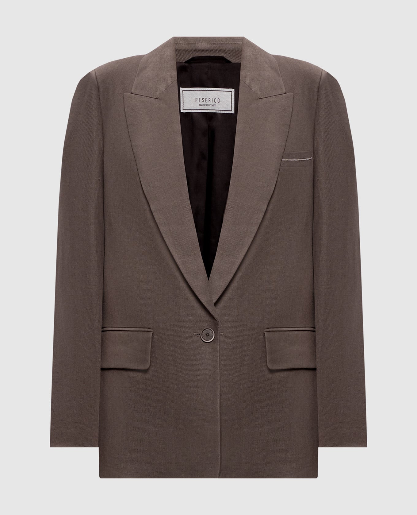 Коричневый жакет из льна