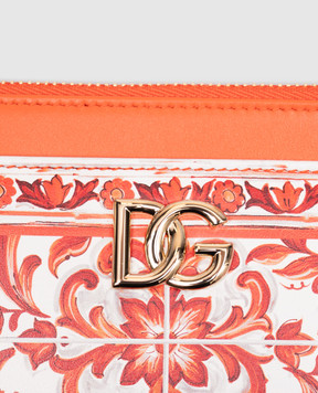 Dolce&Gabbana Оранжевый картхолдер с принтом Майолика BI1261AO026