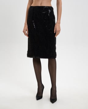 16Arlington Чорна спідниця Deoda з мереживом та паєтками SMD182SS2601