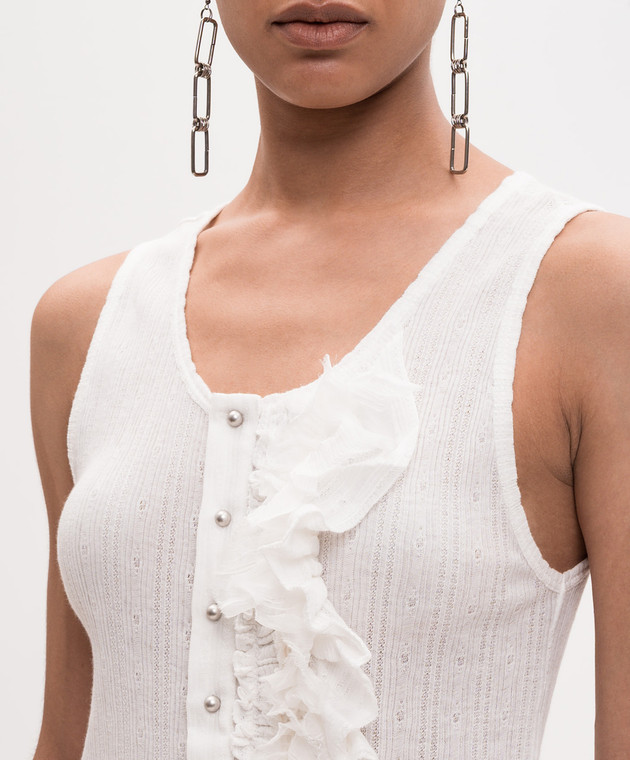 Ann Demeulemeester Белый топ Rase с рюшами B0013947FA736 изображение 5