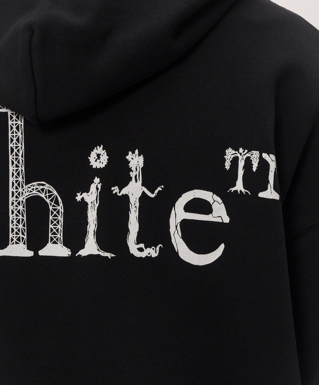 Off-White Чорне худі з контрастним принтом логотипа 44MBB085F26F00F зображення 5