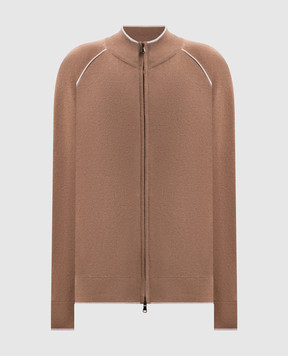 Kiton Коричневая спортивная куртка из шерсти и кашемира D62940K0584L