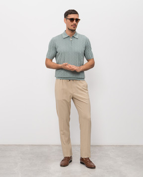 Stefano Ricci Зелене поло з шовком K818106P31F26172