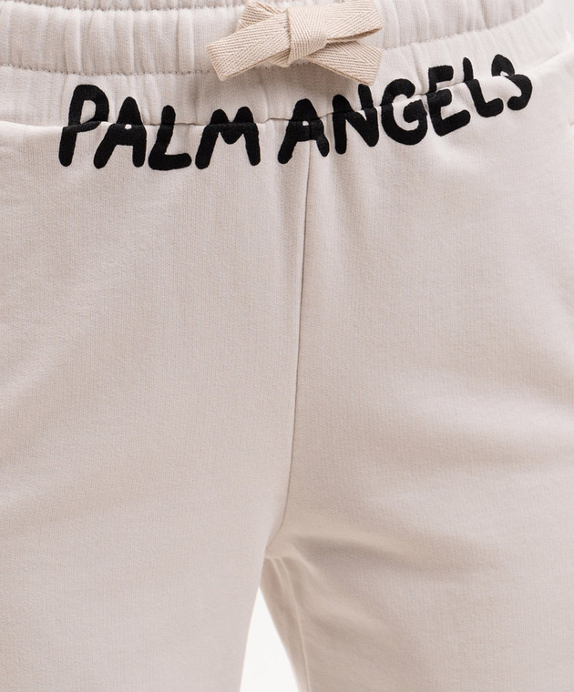 Palm Angels Белые спортивные брюки клеш с контрастным логотипом PWCH029S26FLE002 изображение 5