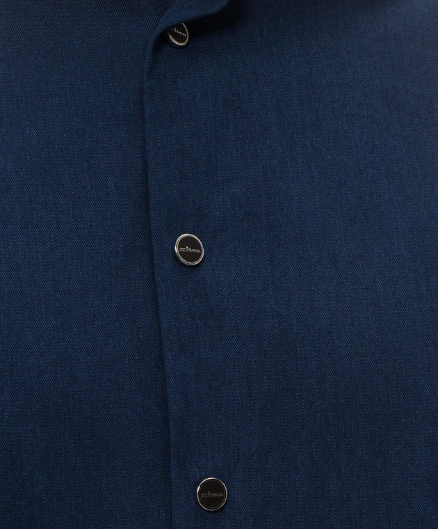 Kiton Синяя рубашка UMCNERHH09888 изображение 5