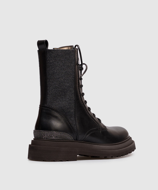 Brunello Cucinelli Чорні комбіновані черевики MZOLG3308P зображення 3
