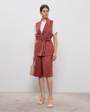 Peserico Червоні шорти-бермуди з льоном A0402001926