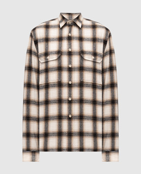 Cashmere&Whiskey Бежевая рубашка в клетку 43752091326