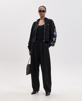 Off-White Чорне боді з фігурними вирізами 2F800658T