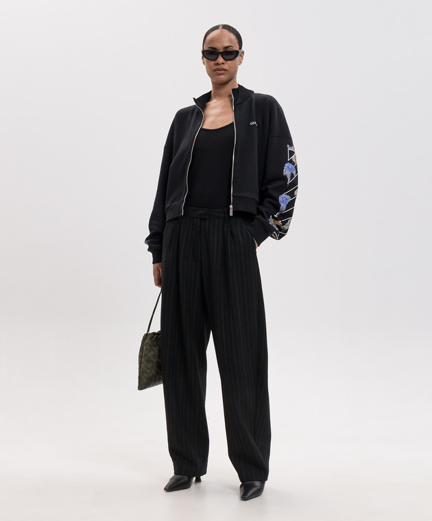 Off-White Чорне боді з фігурними вирізами 2F800658T зображення 2