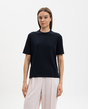 Agnona Синяя футболка с шелком KT110450Q180P