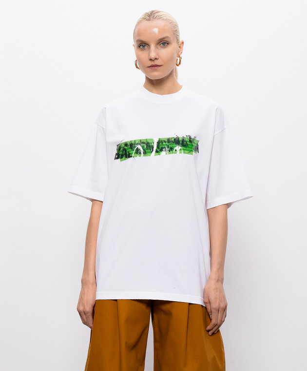 Balenciaga Біла фуболка Messy Spray 764235TUVI6 зображення 3