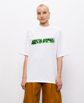 Balenciaga Белая фуболка Messy Spray 764235TUVI6