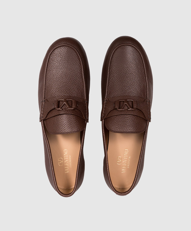 Valentino Коричневые лоферы VLogo из кожи оленя 9Y2S0O03AKL изображение 4