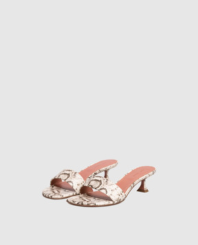 Amina Muaddi Бежеві шкіряні мюлі Andreea з тисненням під шкіру рептилії 17S366178AND