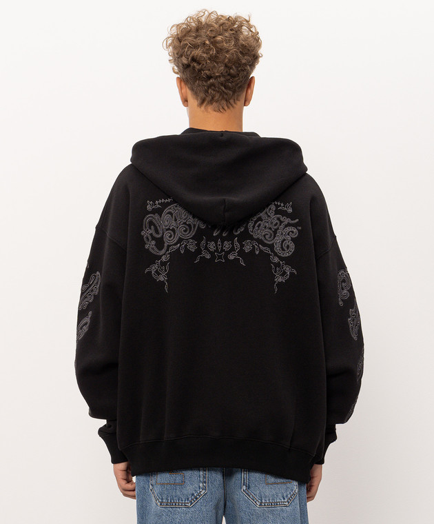 Off-White Чорна спортивна куртка Paisley 44MBE015F26F005 зображення 4