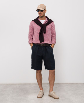 Brunello Cucinelli Темно-синие шорты из льна M243DU0065