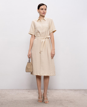 Peserico Бежева сукня з льоном A0203905435