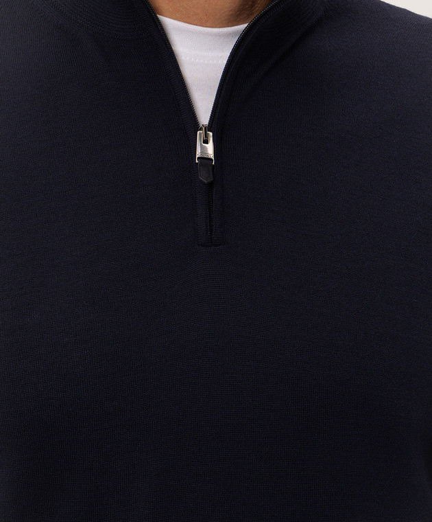 Canali Синій джемпер з вовни MK02481C0015 зображення 5