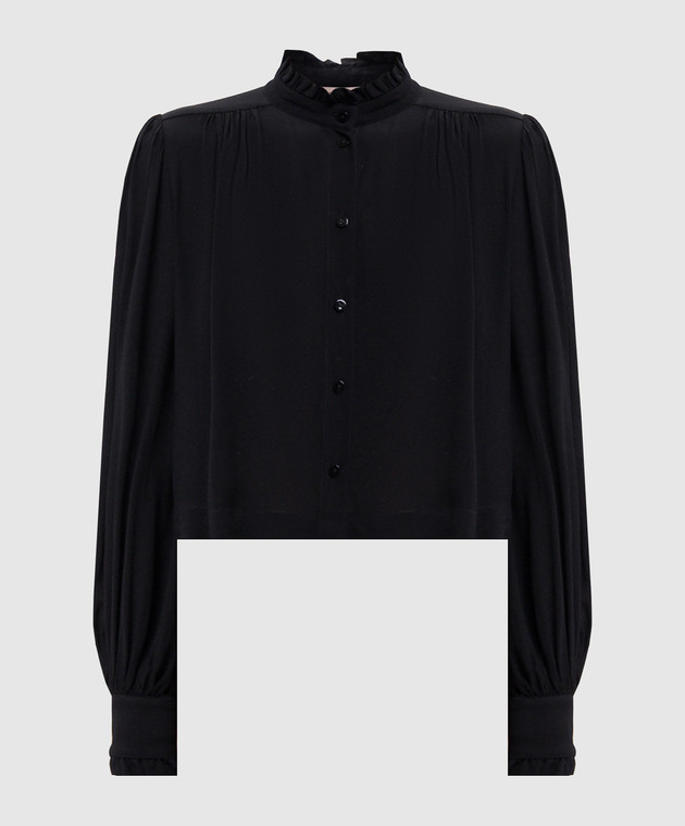 Twinset Черная блузка с металлическим логотипом 262TP2342