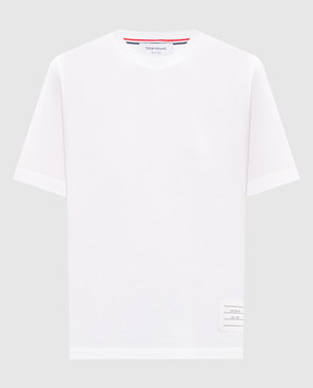 Thom Browne Белая футболка с нашивкой MJS067A00042