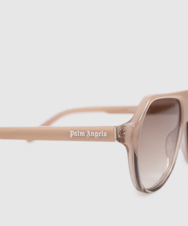 Palm Angels Бежеві сонцезахисні окуляри з ефектом градієнта PA1026171759 зображення 4