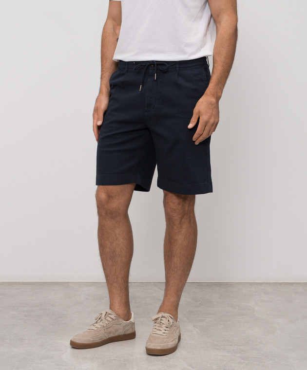 Woolrich Сині шорти з льоном CFWOSH2003MRUT5288 зображення 3