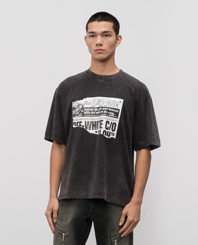 Off-White Серая футболка News 44MAA120F5J009