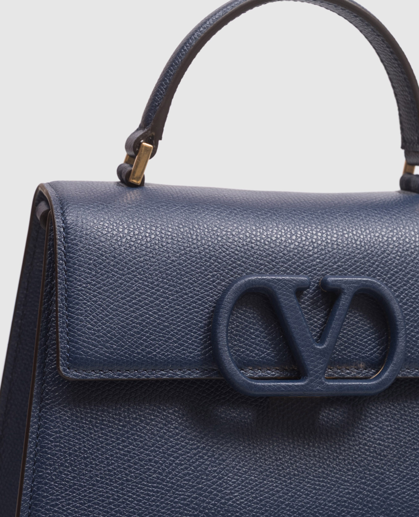 Valentino Синяя кожаная сумка-трапеция Vsling 9W2B0T85YCZ изображение 6