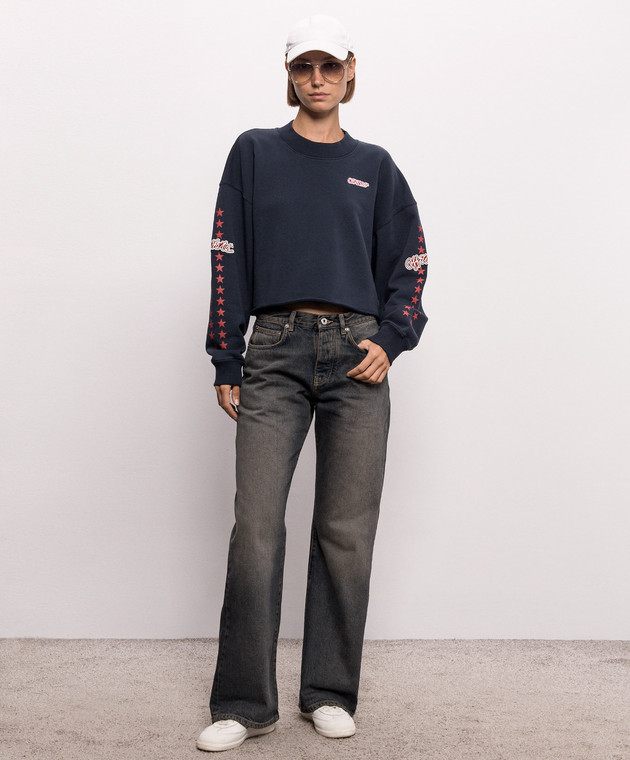 Off-White Синій світшот Star 2FE00512T зображення 2