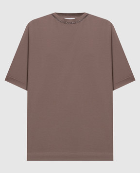 Brunello Cucinelli Коричнева футболка M0T81BZ100