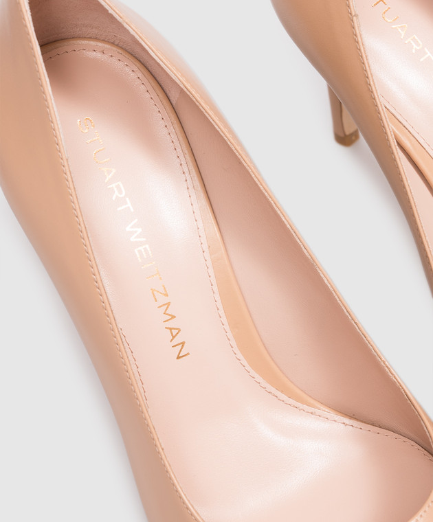 Stuart Weitzman Бежевые кожаные туфли POWER SK303 изображение 5